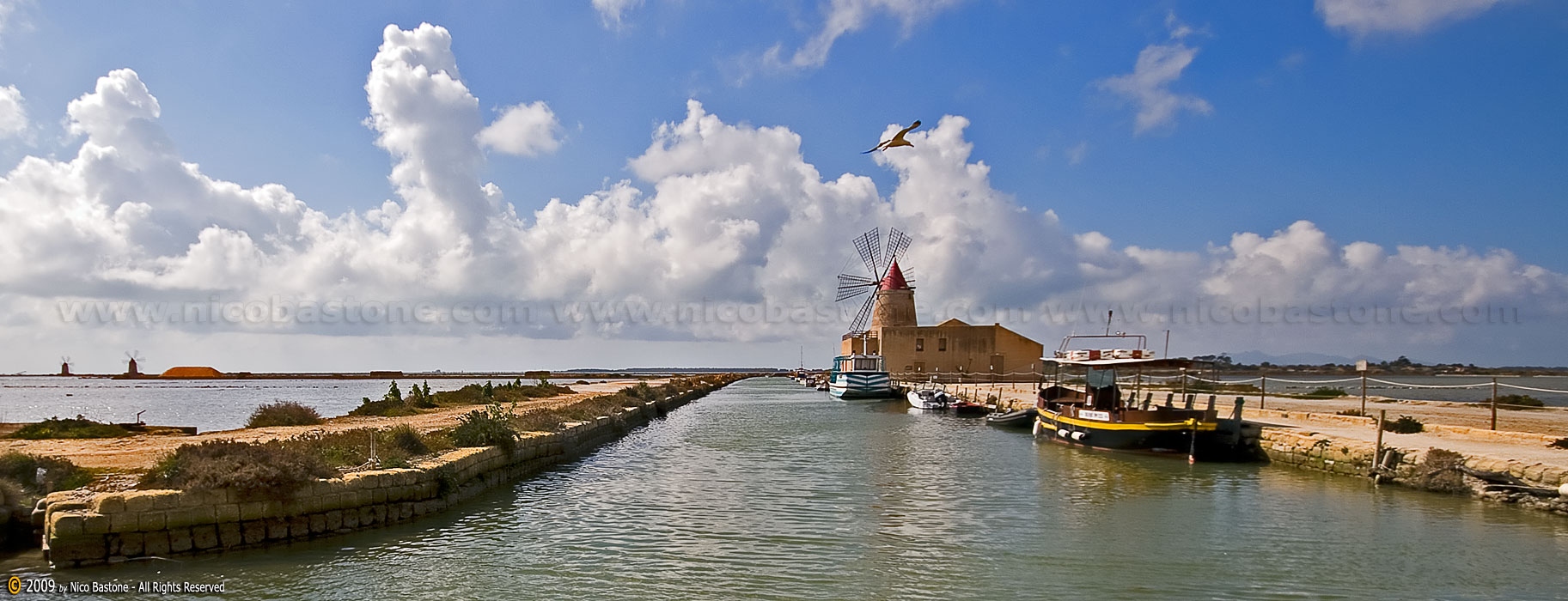 Mothya, Marsala  "The Saline" (Salt production) - "Windmill" 1825x700