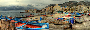 Aspra, Bagheria PA "Panorama con barche. - A large view with boats. 3000x1000 Sicilia, Sicily, Sicile Foto, photos, fotos, immagini, images, pics