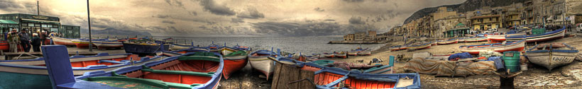 Aspra, Bagheria PA "Panorama con barche. - A large view with boats. 5000x768
